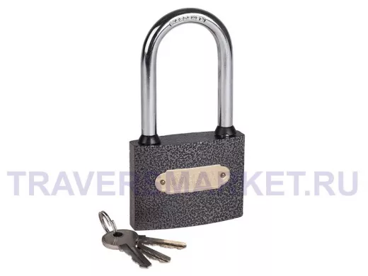 Навесной замок 75 мм чугун длинная дужка 