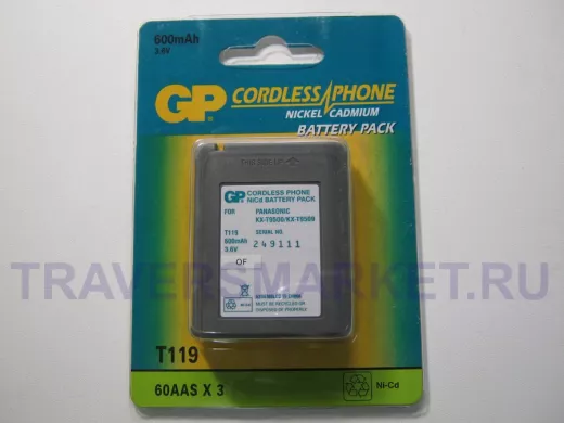 Аккумуляторы  GP T-119 (600mA 3.6V)