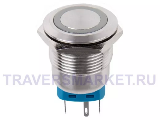 Кнопка  антивандальная диаметр 22мм  12В Фикс (6с) ON-OFF/OFF-ON подсв/зеленая  REXANT