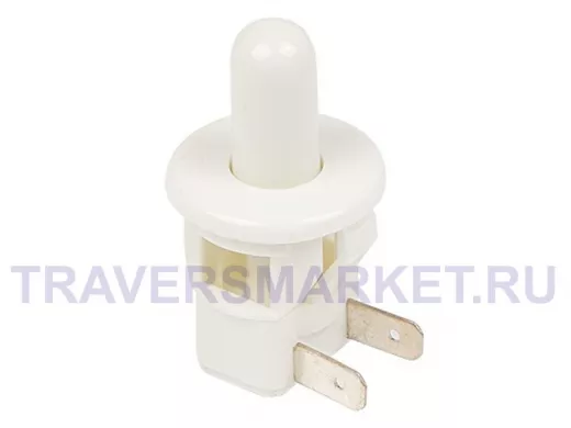 Выключатель-кнопка 250V 2.5А (2с) ON-(OFF)  Б/Фикс  белый (мебельная)  REXANT