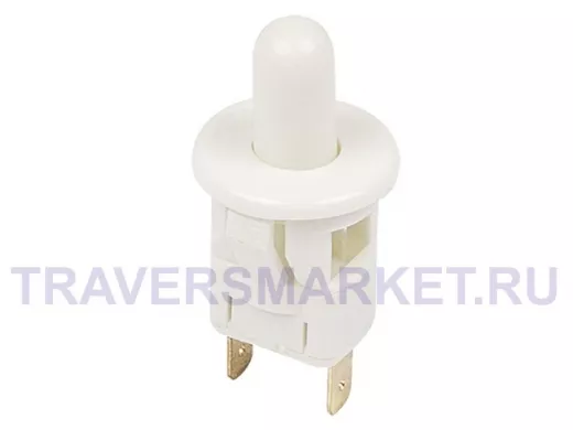 Выключатель-кнопка 250V 2.5А (2с) ON-(OFF)  Б/Фикс  белый (мебельная)  REXANT