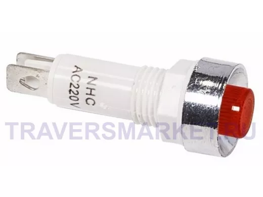 Лампа индикаторная  диаметр 10  220V  красный  REXANT,  c ОТРАЖАТЕЛЕМ