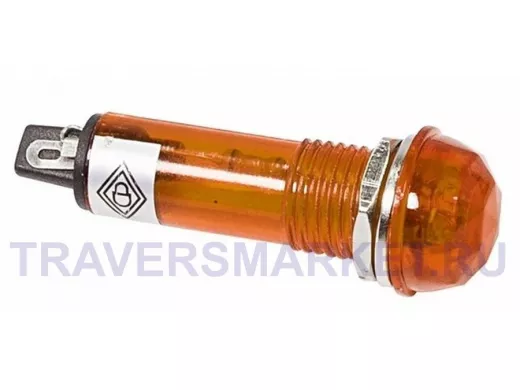 Лампа индикаторная  диаметр 10.2  220V  желтый  REXANT,  ГРАНЕНЫЙ