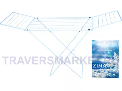 "БОГАТЫРЬ"   ZIMA сушилка напольная БЕЛАЯ 20 метров, усиленная труба, прочная проволока 4мм !!!