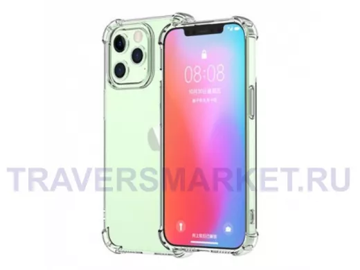 Чехол iPhone 13 Pro, силикон, противоударный, прозрачный