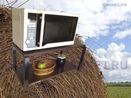 Кронштейн для микроволновки, 27см черный "SVCH 212105" полка под микроволновую печь, 60х30, венге