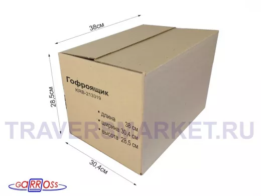 Гофроящик, длина 380 х ширина 304 х высота 285 мм "KRB-213319" картонная коробка для упаковки