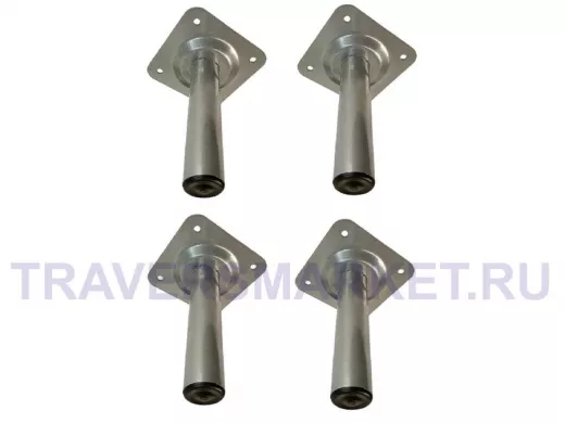 Прочная стальная ножка для стола, подставки, высота  15 см, серая, 4шт, диаметр 32мм 