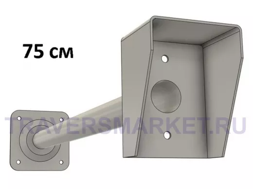 Стальной защитный козырек для кнопок выхода с вылетом от стены 75см 