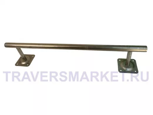 Поручень пристенный для зданий, длина  80см вылет 15см "ABIKREP-217052" серый, 2 опоры, диаметр 32мм