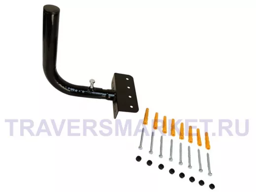 Кронштейн антенный на торец крыши, поворотный, вверх 23 см, 5х15см "ТОРЕЦКРЕП-217377" черный, 32мм