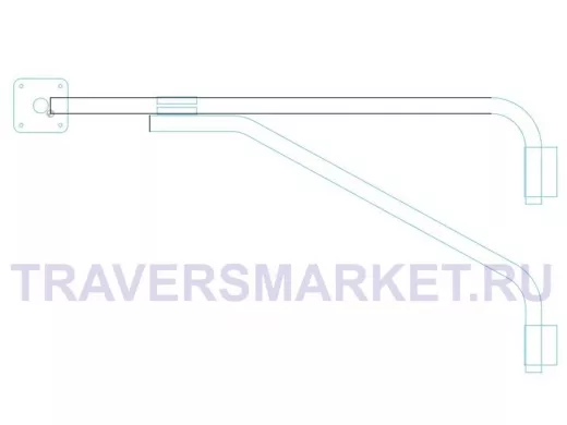 Кронштейн "КАМЕРАКРЕП-217496" на столб, к стене, для двух видеокамер, вылет 110см, с укосиной, серый