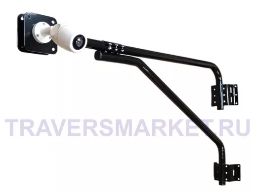 Кронштейн "КАМЕРАКРЕП-217498" на столб, к стене, для двух видеокамер, вылет 110см, с укосиной,черный