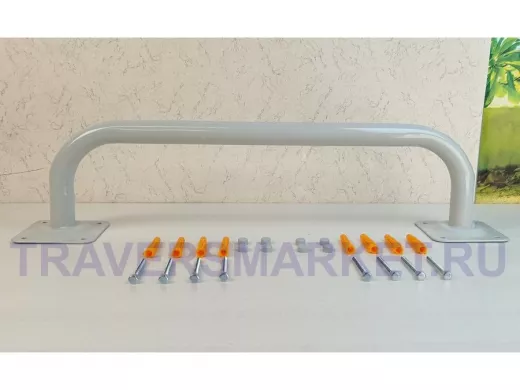 Поручень прямой 60см "ПоручПро-217678" пристенный, для дома и улицы, вылет 16см, серый, диаметр 32мм
