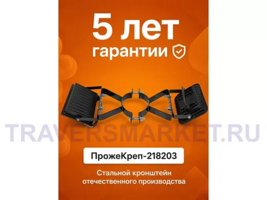 Кронштейн для двух прожекторов на трубу диаметром 89мм "ПрожеКреп-218203" сталь, черный, ширина 25мм