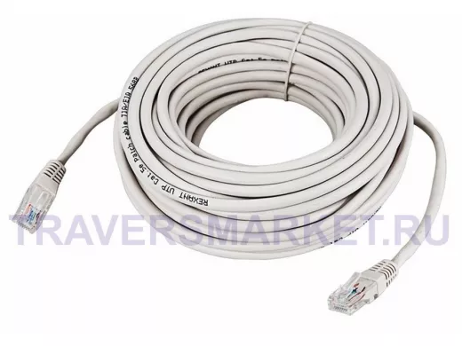 Патч-корд REXANT 15 метров  UTP 5e кат. литой  15М  СЕРЫЙ