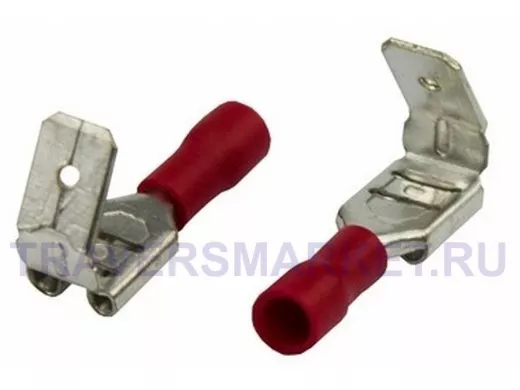 Клемма плоская изолированная гнездо 7.4 мм+штекер - 6.3 мм 0.5-1.5 мм.кв.РПи-О 1.5-(6.3)/РПИо1.5-7.5