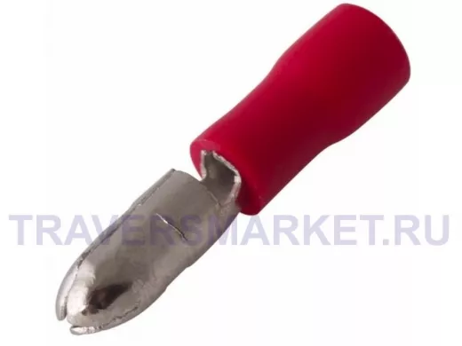 Разъем штекерный изолированный штекер 4 мм 0.5-1.5 мм? (РШи-п 1.5-4/РШИп 1,25-4) красный REXANT