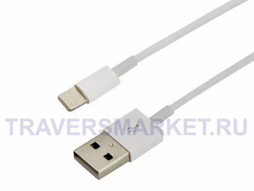 Шнур USB / Lightning (iPhone) REXANT, ОРИГИНАЛ (чип MFI) 1 м белый
