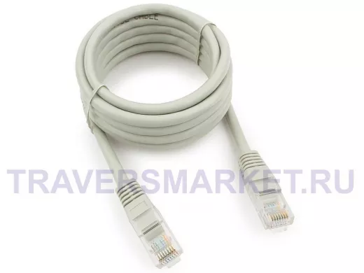 Патч-корд Cablexpert PP10-2M кат.5e, 2м, медный UTP литой, многожильный (серый) PP10-2M