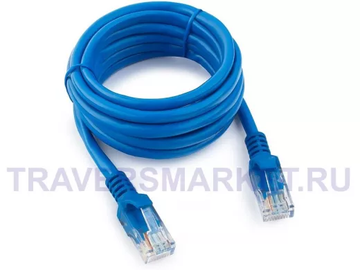 Патч-корд Cablexpert PP10-2M/B кат.5e, 2м, медный UTP литой, многожильный (синий) PP10-2M/B