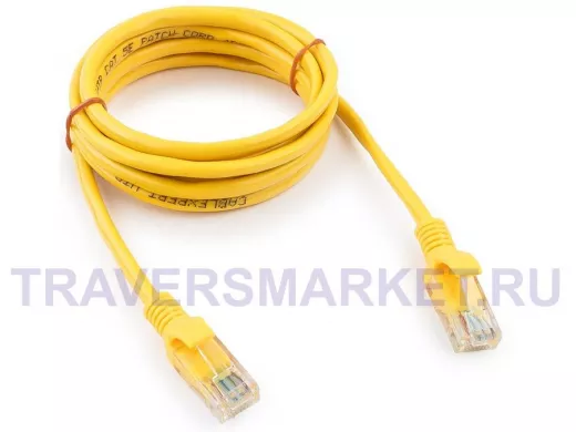 Патч-корд Cablexpert PP10-2M/Y кат.5e, 2м, медный UTP литой, многожильный (жёлтый) PP10-2M/Y