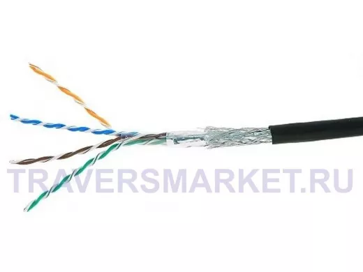 Кабель Cablexpert, SFTP5e, 4 пары, 0.51 мм, медь, однож., экран, оплётка, 305 м, для внешней проклад