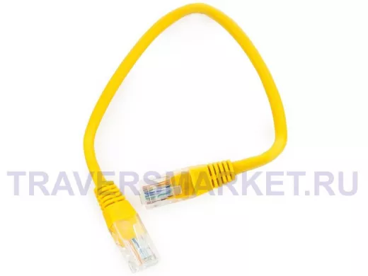 Патч-корд Cablexpert PP12-0.25M/Y кат.5e, 0.25м, UTP, литой, многожильный (жёлтый) PP12-0.25M/Y