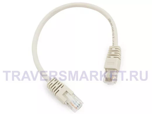 Патч-корд Cablexpert PP6U-0.25M кат.6, 0.25м, UTP, литой, многожильный (серый) PP6U-0.25M