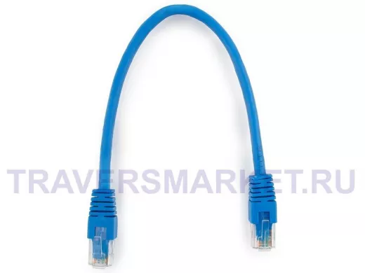 Патч-корд Cablexpert PP6U-0.25M/B кат.6, 0.25м, UTP, литой, многожильный (синий) PP6U-0.25M/B