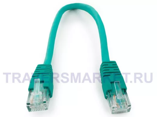 Патч-корд Cablexpert PP6U-0.25M/G кат.6, 0.25м, UTP, литой, многожильный (зелёный) PP6U-0.25M/G