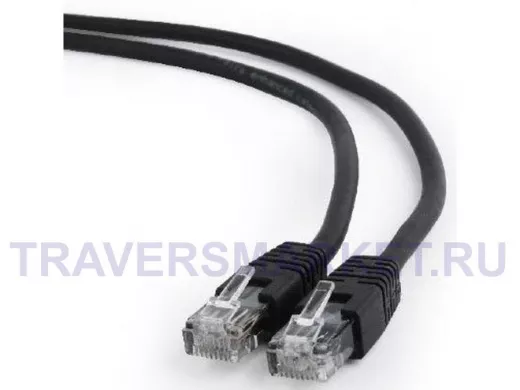 Патч-корд Cablexpert PP6U-1M/BK кат.6, 1м, UTP литой, многожильный (чёрный) PP6U-1M/BK