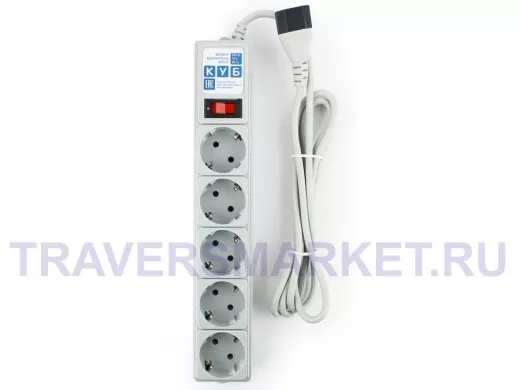 Сетевой фильтр PC 1,9м 5р, сер. 10А/2,2кВт д/подкл. к UPS(С14) SPG-B-6Ext