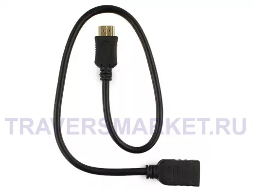 Удлинитель кабеля HDMI Cablexpert CC-HDMI4X-0.5M, 0.5м, v2.0, 19M/19F, черный, позол.разъемы, экран,