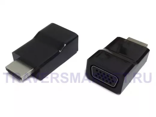 Переходник HDMI штекер / VGA гнездо Cablexpert A-HDMI-VGA-001, 19M/15F A-HDMI-VGA-001 из HDMI в VGA