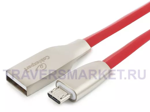 Кабель микро USB (AM/microBM)  1.0 м Cablexpert CC-G-mUSB01R-1M, USB 2.0 , серия Gold, красный