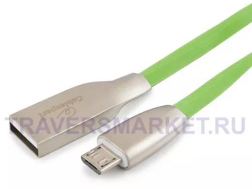 Кабель микро USB (AM/microBM)  1.0 м Cablexpert CC-G-mUSB01Gn-1M,USB 2.0, серия Gold, зеленый