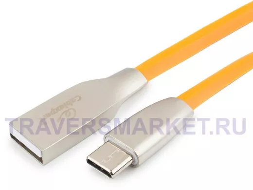Шнур USB / Type-C Cablexpert CC-G-USBC01O-1M, AM/Type-C, серия Gold, длина 1м, оранжевый, блистер