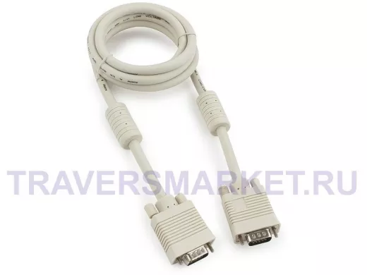 Шнур VGA штекер /  VGA штекер длина  1,8 метра  Premium Cablexpert CC-PPVGA-6, тройной экран,ферриты