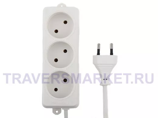 Сетевой удлинитель  Гарнизон  EL-E3-W-5, 3 розетки  допустимый ток 6А, длина 5м. EL-E3-W-5