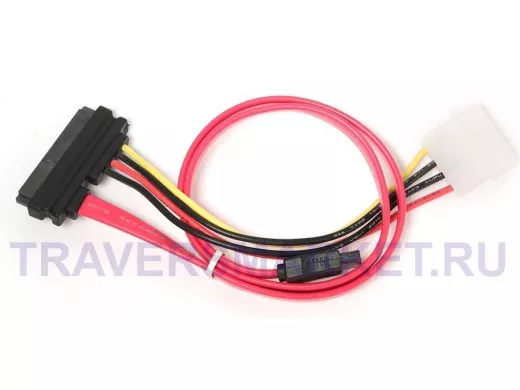 Кабель Combo SATA Cablexpert CC-SATA-C1, molex+SATA/SATA, 15pin+7pin, (длина инт - 35см, питание - 1