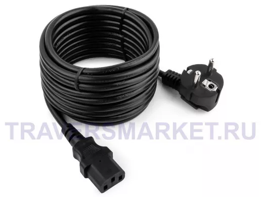 Кабель питания 5м Cablexpert PC-186-VDE-5M, Schuko- C13, VDE, 10А, черный, с заземлением