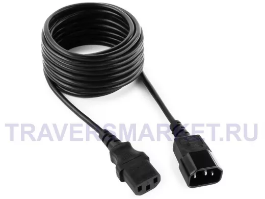 Кабель питания 4,5м сист.блок-монитор Cablexpert PC-189-15, C13-C14, 6А, черный, с заземлением