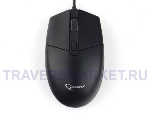 Мышь проводная GEMBIRD MOP-500H, USB, 2 кнопки+колесо-кнопка+DPI,подогрев,черный, 2400 DPI