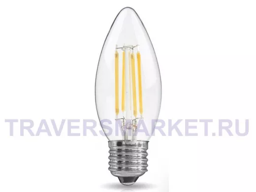 Светодиодная лампа  REV FILAMENT свеча C37 E27 7W, 2700K, DECO Premium теплый свет