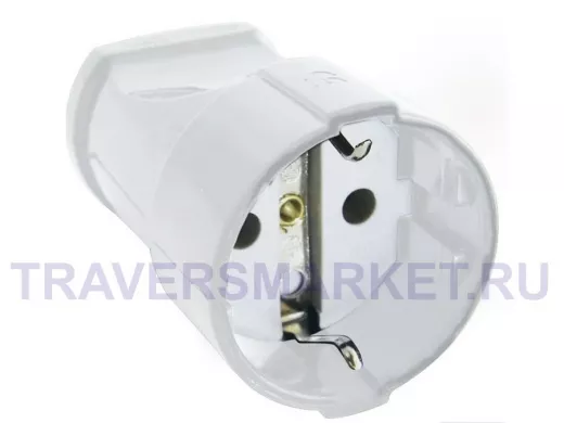 Кабельная розетка с/з 16А 250В ABS-пластик,белая, шт
