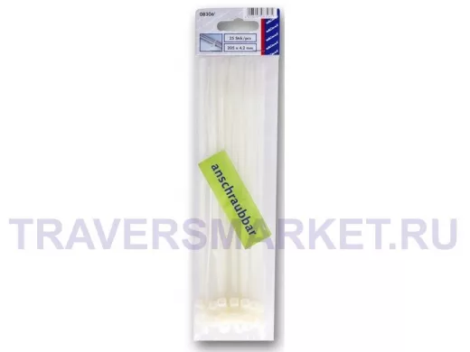 200х4,2мм кабельный хомут (стяжка) 25шт. Цвет: белый.