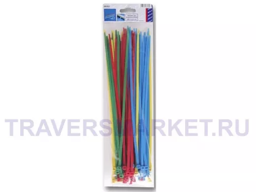 300х4,8мм кабельный хомут (стяжка) 100шт. Цвет: разноцветные.