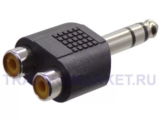 Переходник 6,3мм-штекер / 2 х RCA (тюльпан)-гнезда
