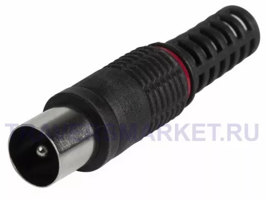 Штекер ТВ  чёрный прямой на винте PROCONNECT (под тонкий кабель РК-75-2-11АИТ)